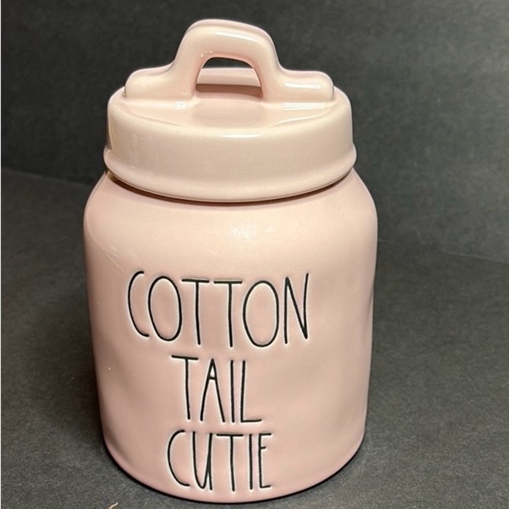 RAE DUNN Easter Canister COTTON TAIL CUTIE Pink